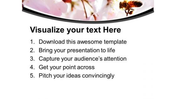 Bright Color Honey Bee And Flower Background PowerPoint Templates Ppt Backgrounds For Slides 0413