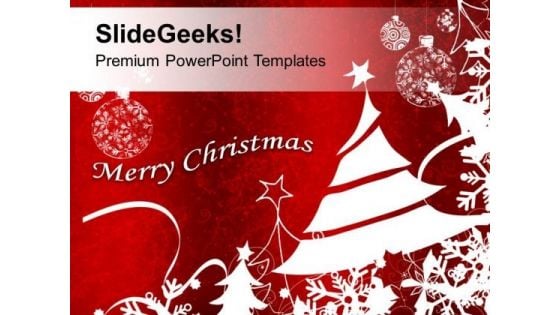 Bright Red Merry Christmas Background PowerPoint Templates Ppt Backgrounds For Slides 0113