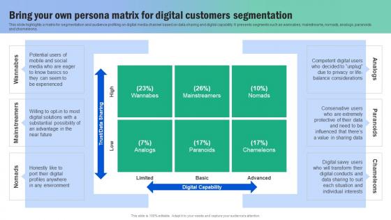 Bring Your Own Persona Matrix For Digital Customers Guide For Segmenting And Formulating Sample Pdf