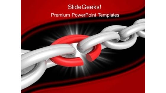 Broken Chain Link Business PowerPoint Templates And PowerPoint Themes 0212