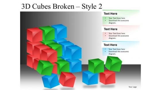 Broken Construction Blocks PowerPoint Slides