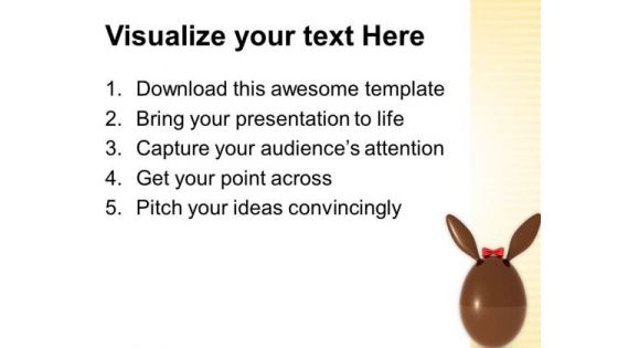 Brown Easter Bunny Egg PowerPoint Templates Ppt Backgrounds For Slides 0813