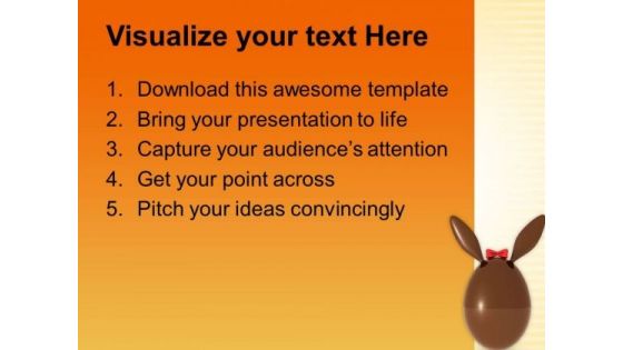 Brown Easter Bunny Egg PowerPoint Templates Ppt Backgrounds For Slides 0813