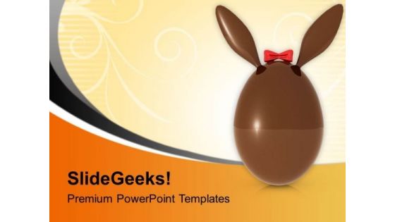 Brown Easter Bunny Egg PowerPoint Templates Ppt Backgrounds For Slides 0813