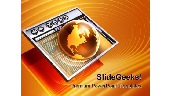 Browsing The Internet Globe PowerPoint Templates And PowerPoint Backgrounds 0111