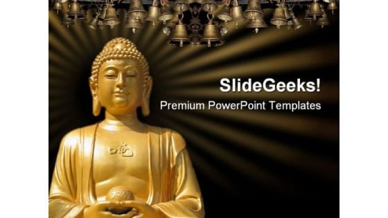 Buddha Religion PowerPoint Template 0610