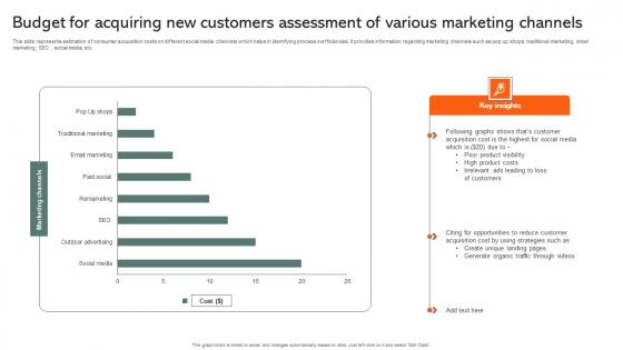 Budget For Acquiring New Customers Assessment Of Various Marketing Channels Demonstration Pdf