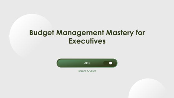Budget Management Mastery For Executives PPT Example AT