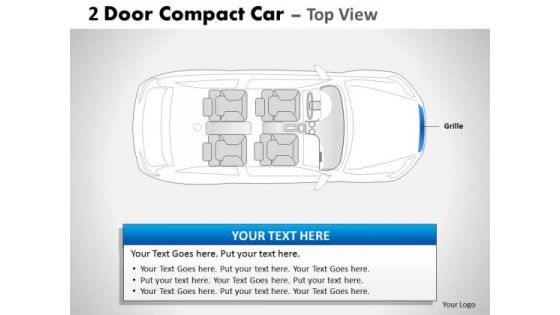 Bug Bumper 2 Door Blue Car Top PowerPoint Slides And Ppt Diagram Templates