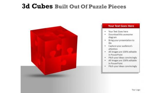 Build 3d Cube Puzzle Pieces PowerPoint Slides And Ppt Diagram Templates