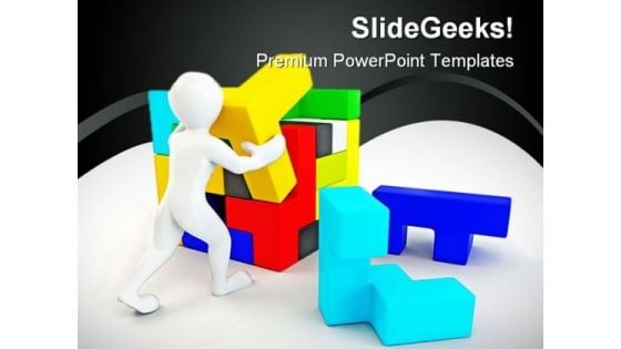 Build Puzzle People PowerPoint Backgrounds And Templates 0111