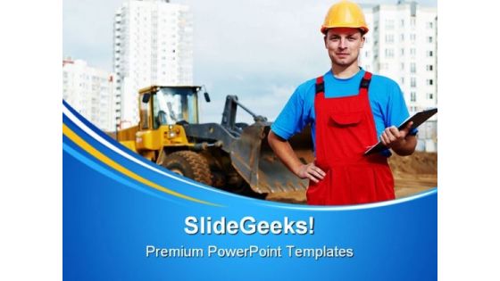 Builder Inspector Construction PowerPoint Themes And PowerPoint Slides 0411