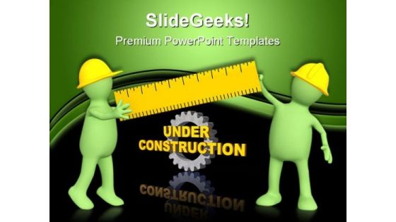 Builders With Ruler Construction PowerPoint Templates And PowerPoint Backgrounds 0511