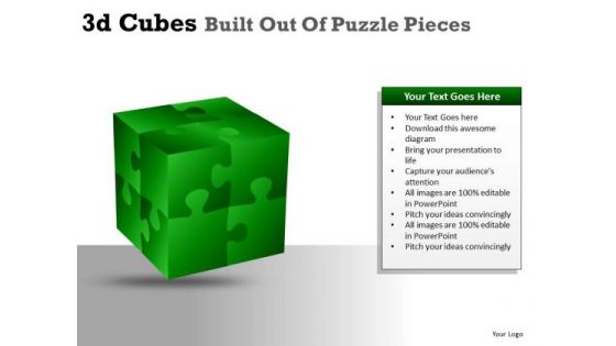 Building 3d Cube Puzzle Pieces PowerPoint Slides And Ppt Diagram Templates