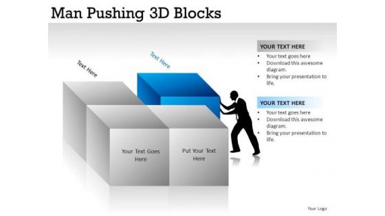 Building Man Pushing 3d Blocks PowerPoint Slides And Ppt Diagram Templates