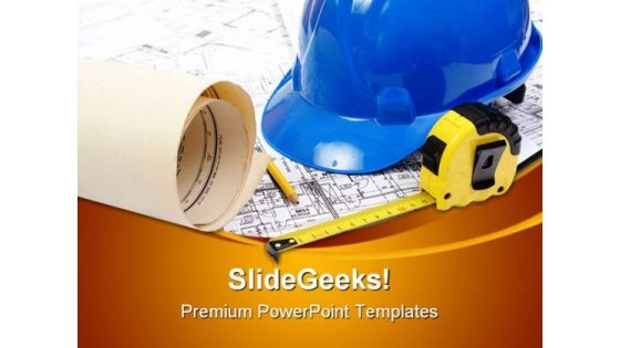 Building Plans Construction PowerPoint Themes And PowerPoint Slides 0411