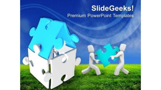 Building Puzzle Home Business PowerPoint Templates Ppt Backgrounds For Slides 0413