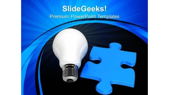 Bulb And Blue Puzzle Technology PowerPoint Templates And PowerPoint Themes 0812