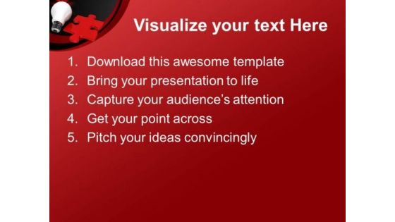 Bulb And Red Puzzle PowerPoint Templates And PowerPoint Themes 0812