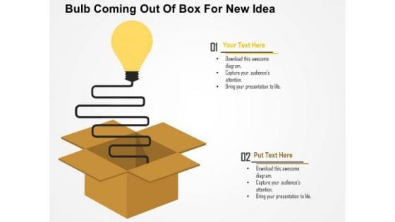 Bulb Coming Out Of Box For New Idea PowerPoint Templates