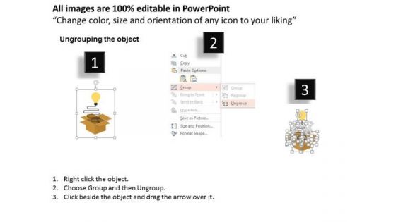 Bulb Coming Out Of Box For New Idea PowerPoint Templates