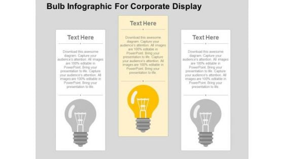 Bulb Infogarphic For Corporate Display PowerPoint Template