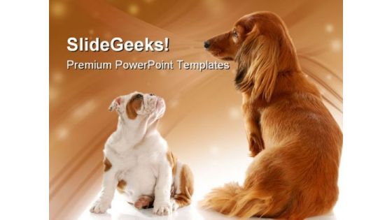 Bull Dog Puppy And Dachshund Animals PowerPoint Templates And PowerPoint Backgrounds 0211