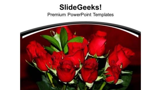 Bunch Of Red Roses PowerPoint Templates Ppt Backgrounds For Slides 0613