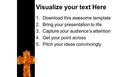 Burning Cross Worship Church PowerPoint Templates And PowerPoint Themes 0712