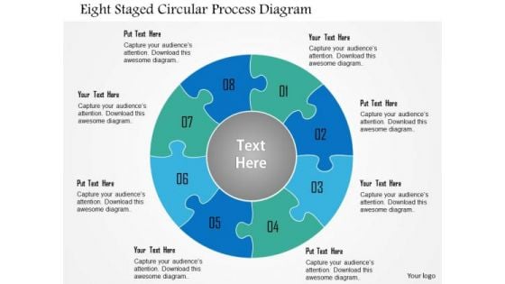 Busines Diagram Eight Staged Circular Process Diagram Presentation Template