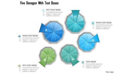 Busines Diagram Five Decagon With Text Boxes Presentation Template