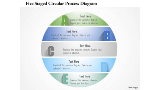 Busines Diagram Five Staged Circular Process Diagram Presentation Template