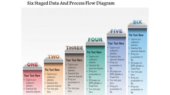 Busines Diagram Six Staged Data And Process Flow Diagram Presentation Template