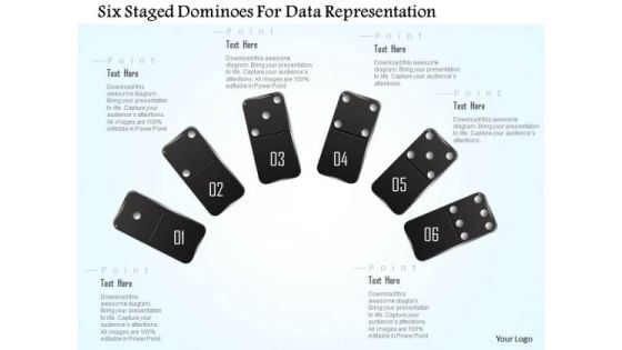 Busines Diagram Six Staged Dominoes For Data Representation Presentation Template