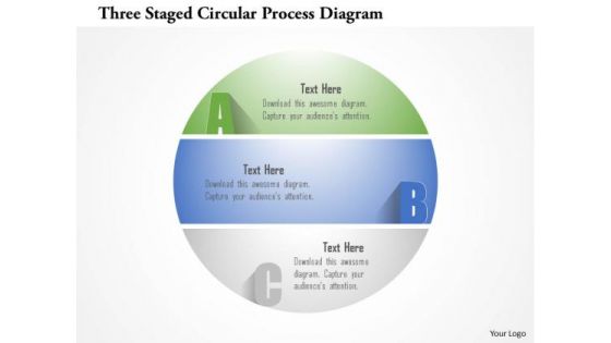 Busines Diagram Three Staged Circular Process Diagram Presentation Template
