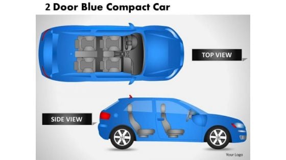 Business 2 Door Blue Car Side PowerPoint Slides And Ppt Diagram Templates