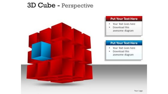 Business 3d Cube Perspective PowerPoint Slides And Ppt Diagram Templates
