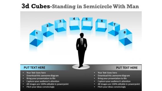 Business 3d Cube Standing With Man PowerPoint Slides And Ppt Diagram Templates