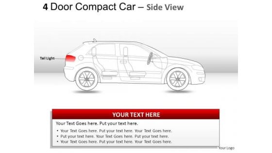 Business 4 Door Red Car Side View PowerPoint Slides And Ppt Diagrams Templates