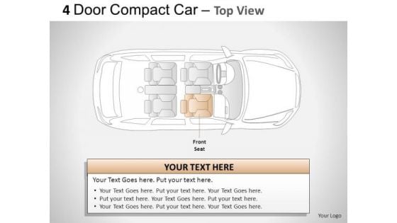 Business 4 Door Red Car Top View PowerPoint Slides And Ppt Diagrams Templates