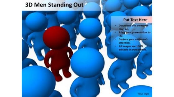 Business Activity Diagram 3d Men Standing Out PowerPoint Slides