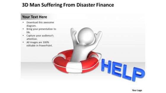 Business Analyst Diagrams 3d Man Suffering From Disaster Finance PowerPoint Slides