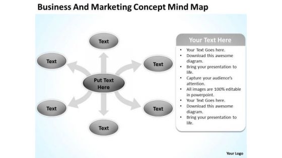 Business And Marketing Concept Mind Map Plan Tools PowerPoint Templates