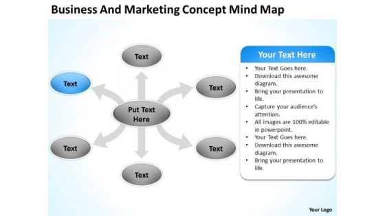 Business And Marketing Concept Mind Map Ppt Plan Template PowerPoint Slides