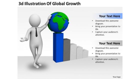 Business And Strategy 3d Illustration Of Global Growth Characters