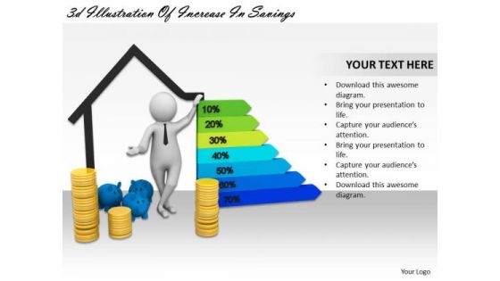 Business And Strategy 3d Illustration Of Increase Savings Characters