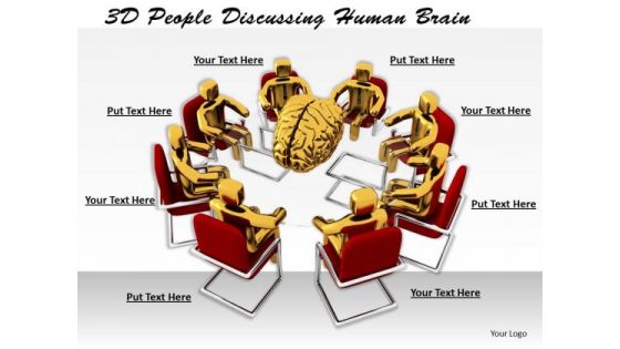 Business And Strategy 3d People Discussing Human Brain Characters