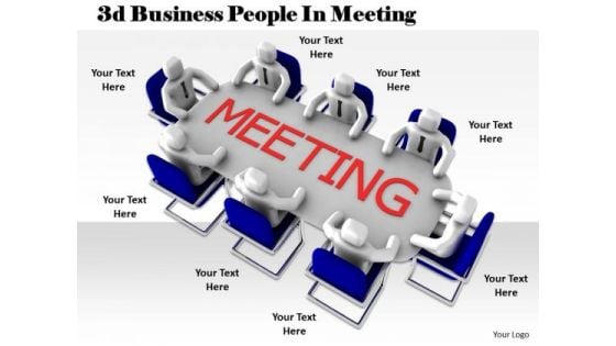 Business And Strategy 3d People Meeting Concepts
