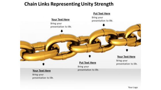Business And Strategy Chain Links Representing Unity Strength Icons Images
