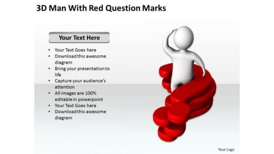 Business Architecture Diagram Red Question Marks 2 PowerPoint Templates Ppt Backgrounds For Slides